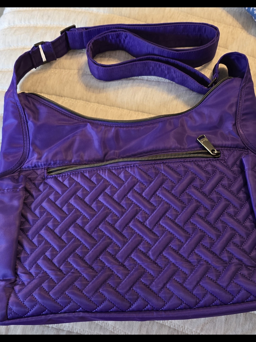 Lug Camper SE Purple Quilted Crossbody Bag - Women's Shoulder Bag - Picture 2 of 5